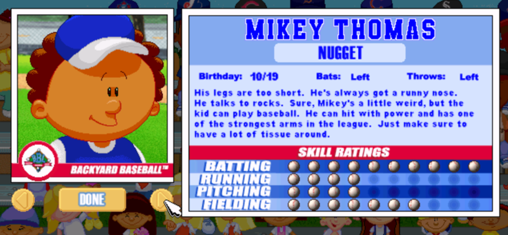 Backyard Baseball Character List